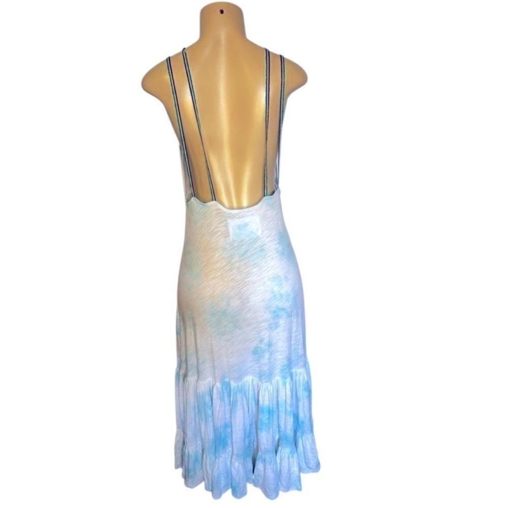 Pitusa blue & white tie-dye tiered strappy sundress standard m l xl - Picture 4 of 8